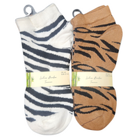 Ladies Women Bamboo Animal Leopard Print Socks (3 Pair)