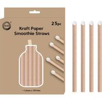 25pc Kraft Paper Smoothie Straws