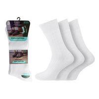 Mens Big Foot 100% Cotton Non Elastic Top Socks (3 Pair)