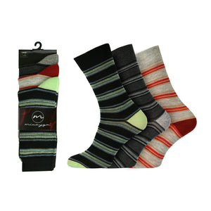 Mens Stripe Design Socks (3 Pair)