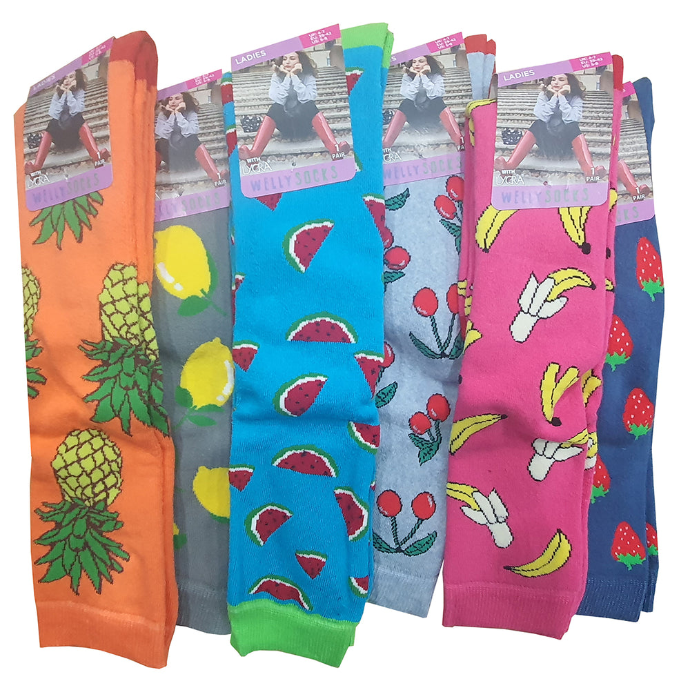 Ladies Welly Socks (Fruit Design)