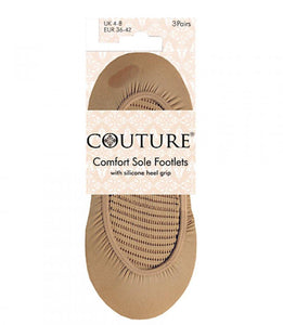 Ladies Couture Comfort Sole Footlets 3pp