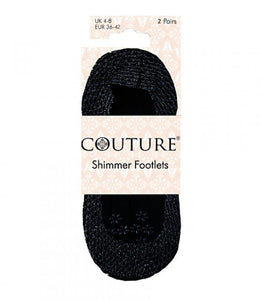 Ladies Couture Shimmer Footlets 2pp