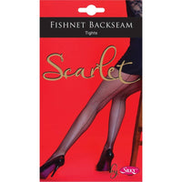 Ladies Scarlet Fishnet Backseam Tights