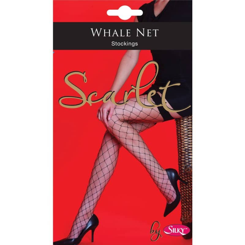 Ladies Scarlet Whale Net Stockings