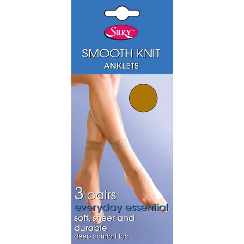 Ladies Smooth Knit Anklet Socks 3pp