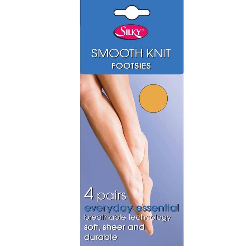 Ladies Smooth Knit Footsies Socks 4pp