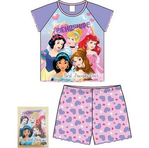 Girls Character Disney Princess Short Pyjama PJ Set