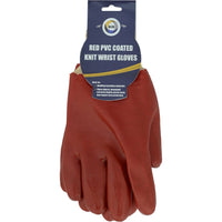Red PVC Coated Knit Wrist Gloves