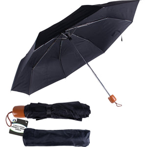 3 Fold Ladies Umbrella with Cover - Brown Handle