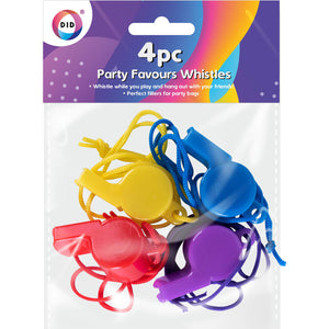 4pc Party Favours Whistles