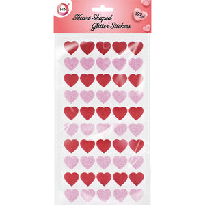 Heart Shaped Glitter Stickers for Wedding Valentines Day