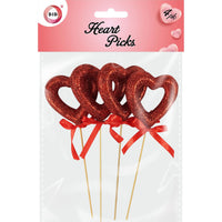 4pc Heart Picks for Wedding Valentines Day