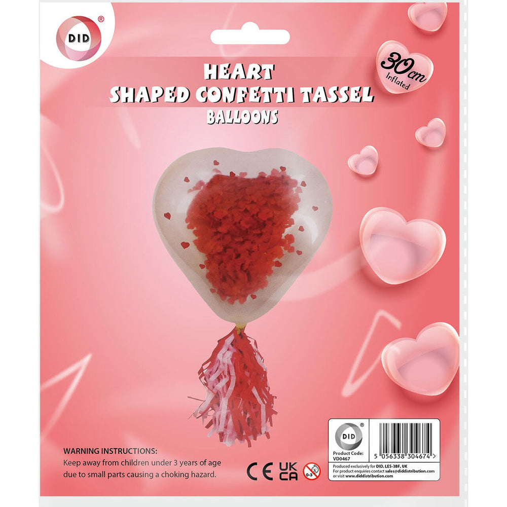Heart Shaped Confetti Tassel Balloon for Wedding Valentines Day