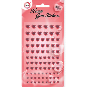 84pc Red Heart Gem Stickers for Wedding Valentines Day