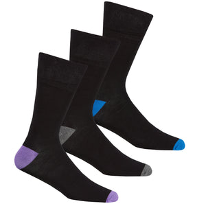 Mens Non Elastic Comfort Bamboo Heel Toe Socks (3 Pair)