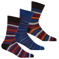 Mens Bamboo Design Stripe Socks (3 Pair)
