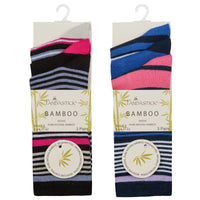Ladies Stripe Design Bamboo Socks (3 Pair)
