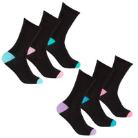 Ladies Heal Toe Design Bamboo Socks (3 Pair)
