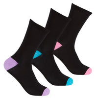 Ladies Heal Toe Design Bamboo Socks (3 Pair)
