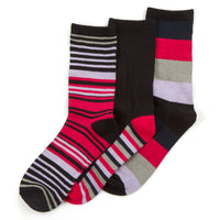 Ladies Stripe Design Bamboo Socks (3 Pair)
