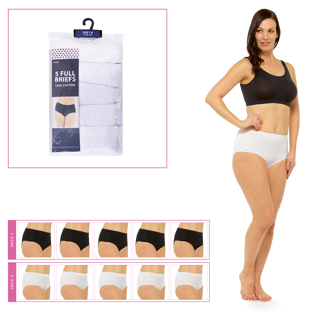 Ladies Full Briefs in Polybag (5 Pack)