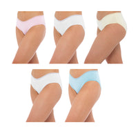 Ladies Hi Leg Briefs with Lace Front (5 Pack)
