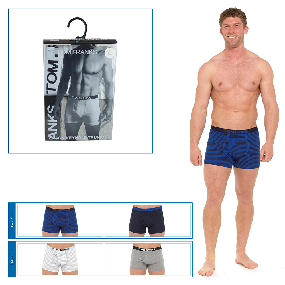 Mens Keyhole Boxers in PVC Box (2 Pack)