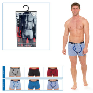 Mens Keyhole Boxers in PVC Box (3 Pack)