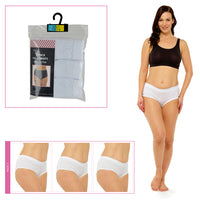 Ladies Full Briefs in Polybag White (3 Pack)