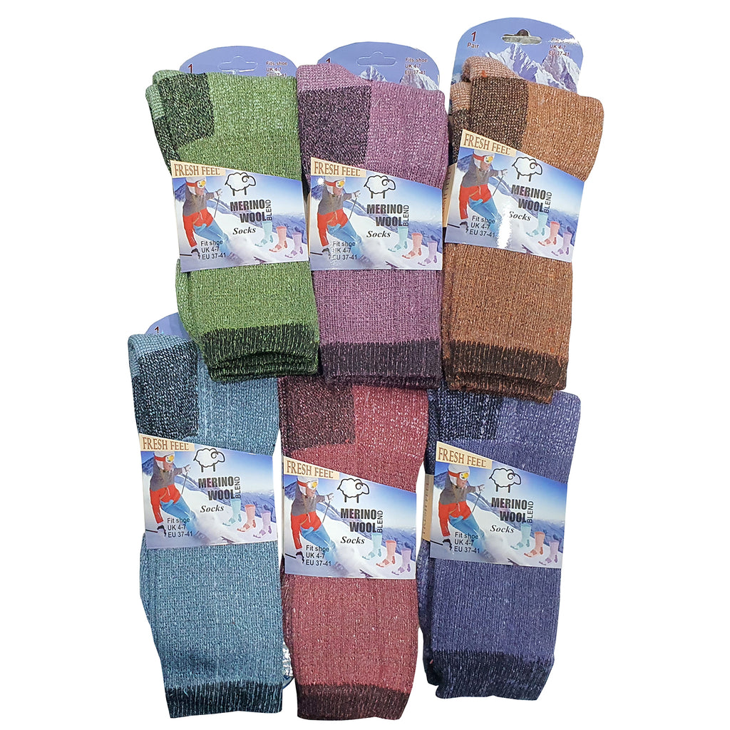 Premium Women's Wool Blend Winter Socks 6-Pack | Nordic Pattern Warm Socks Premium Women's Wool Blend Winter Socks 6-Pack | Nordic Pattern Warm Socks