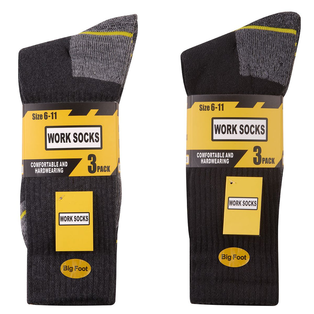 Mens Work Socks (Big Foot) (3 Pair)