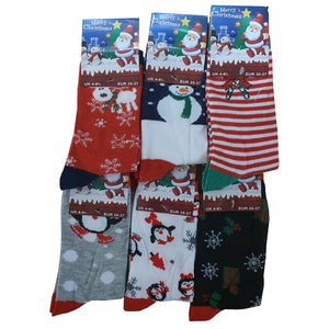 Kids Cotton Rich Christmas Xmas Design Socks (1 Pair)