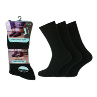 Mens Big Foot 100% Cotton Non Elastic Top Socks (3 Pair)
