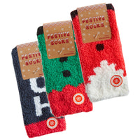 Mens Christmas Xmas Thermal Cosy Slipper Socks with Grip