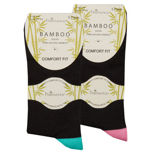 Ladies Comfort Bamboo Heel Toe Socks (3 Pair)