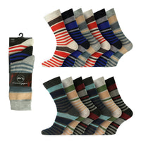 Mens Mix Stripe Design Everyday Socks (3 Pair)
