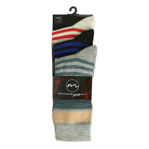 Mens Mix Stripe Design Everyday Socks (3 Pair)