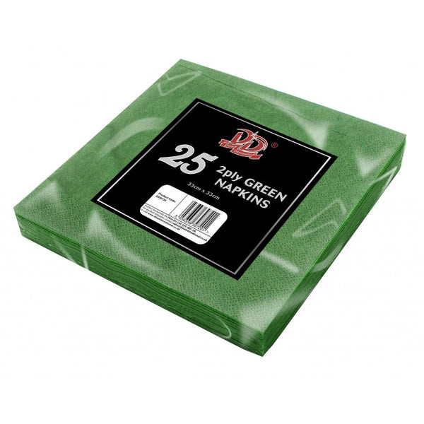 Buy wholesale 25pc 33cm x 33cm 2ply green napkins Supplier UK