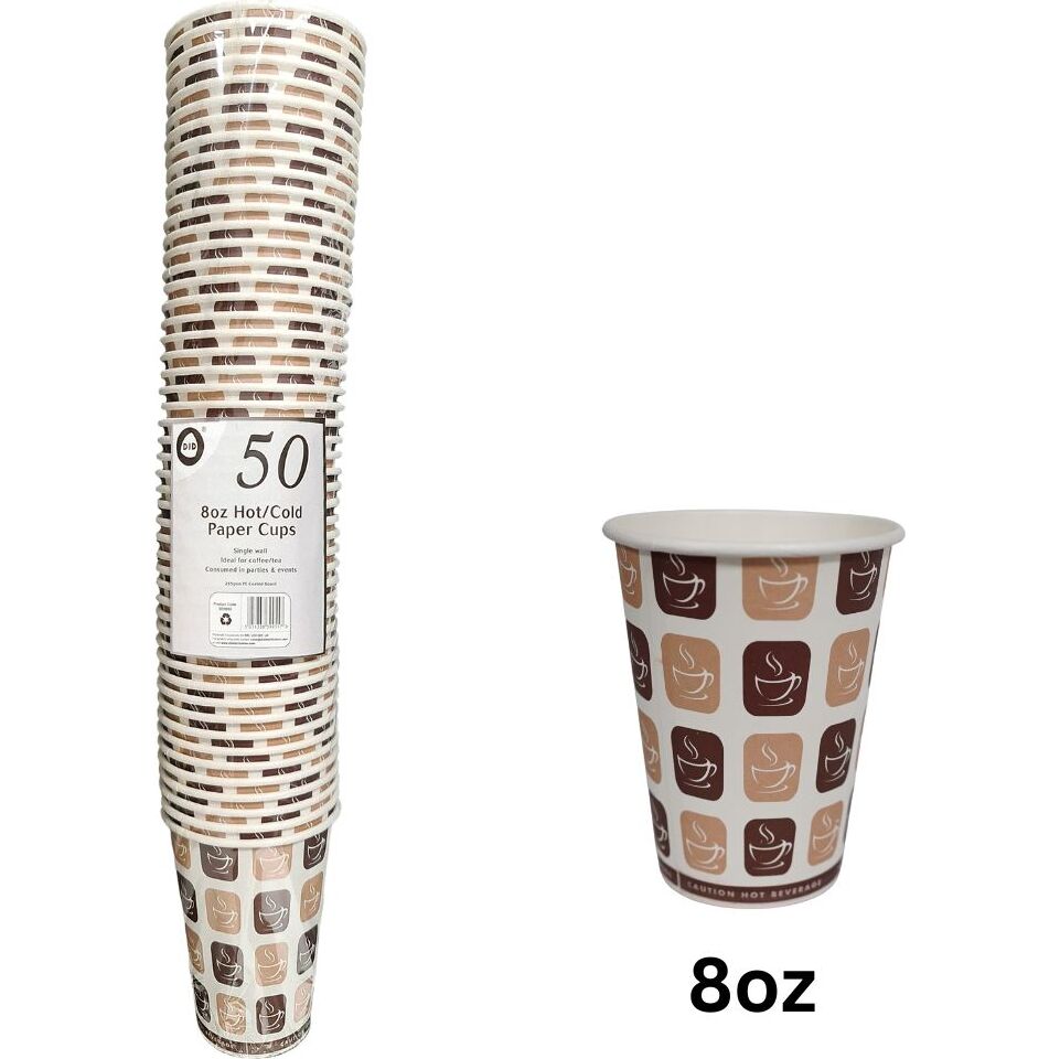 50pc 8oz Hot/Cold Paper Cups