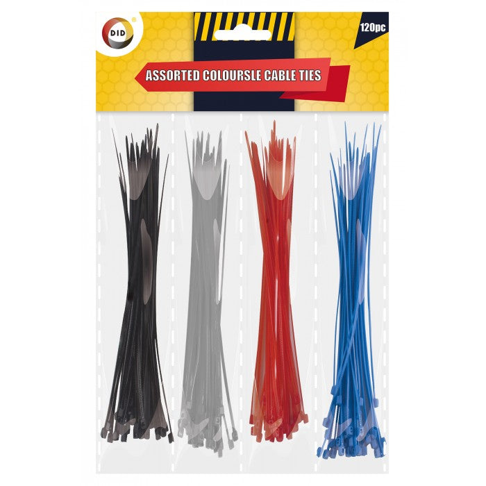 Buy wholesale 120pc cable ties - assorted colours Supplier UK