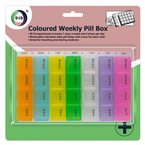Buy wholesale Coloured weekly pill box Supplier UK