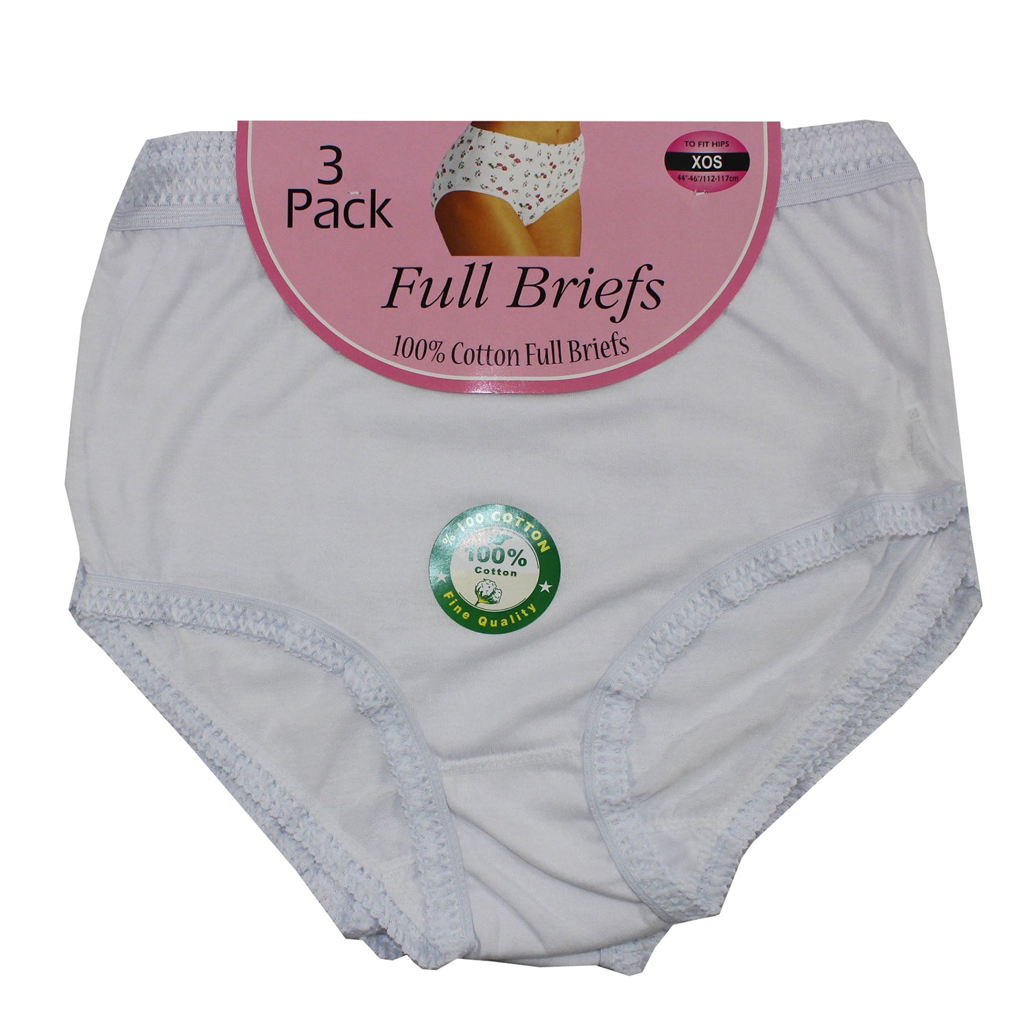 3 PK LADIES 100% cotton knickers full briefs floral ribbed 38-52 £4.50 -  PicClick UK