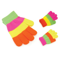 Kids Thermal Striped Neon Magic Gloves