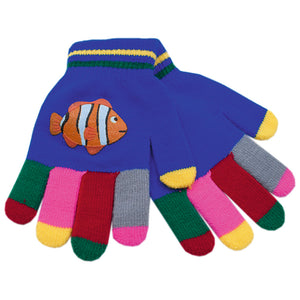 Kids Magic Striped Gloves with Motif