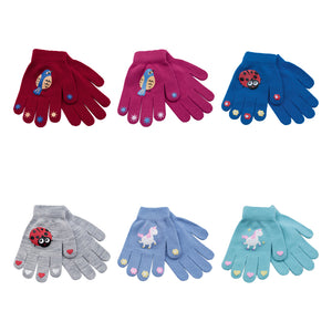 Girls Thermal Magic Gloves with Rubber Print 1pp