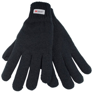 Mens Thinsulate Knitted Gloves Black