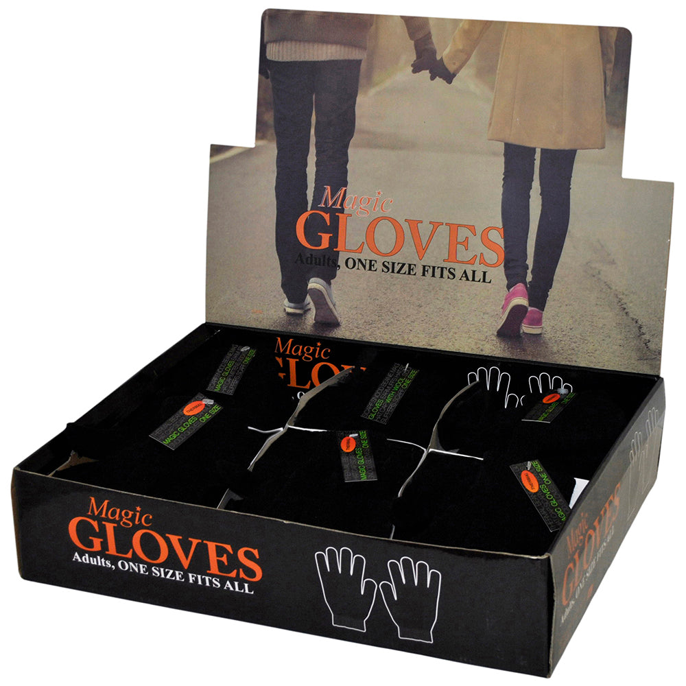 Mens thermal Magic Gloves in Display Unit Black