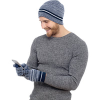 Mens Hat and Touchscreen Gloves Set