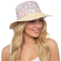 Ladies Summer Hat with Floral Detail
